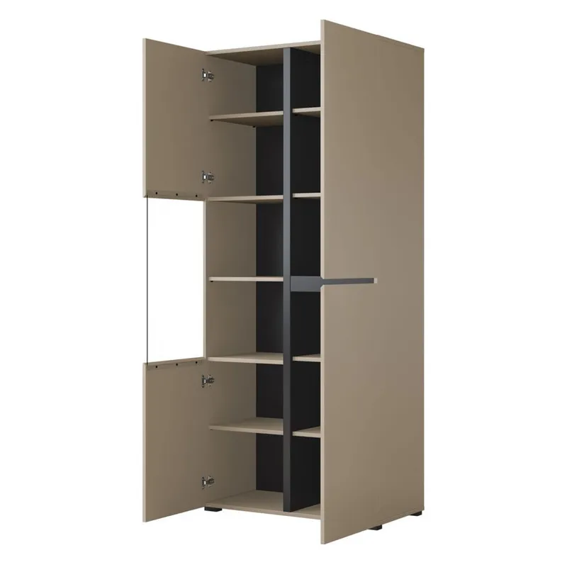 Vitrineskap Kors 3 dører - Congo - Svart - Oppbevaring - Skap - Vitrineskap