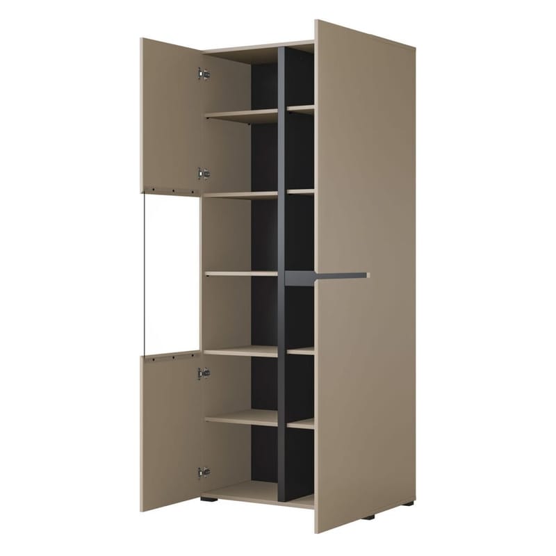 Vitrineskap Kors 3 dører - Congo - Svart - Oppbevaring - Skap - Vitrineskap