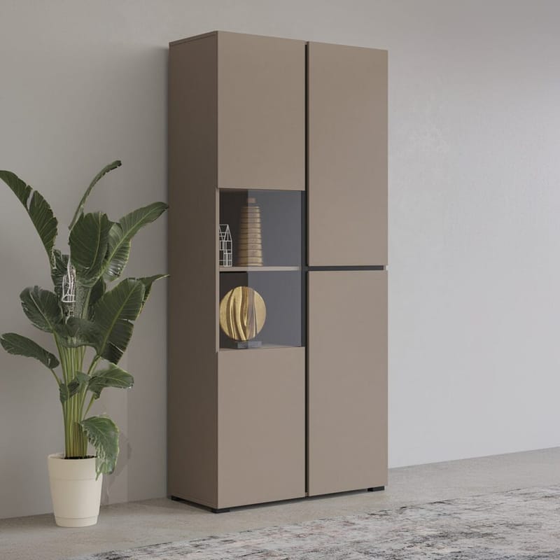 Vitrineskap Kors 3 dører - Congo - Svart - Oppbevaring - Skap - Vitrineskap