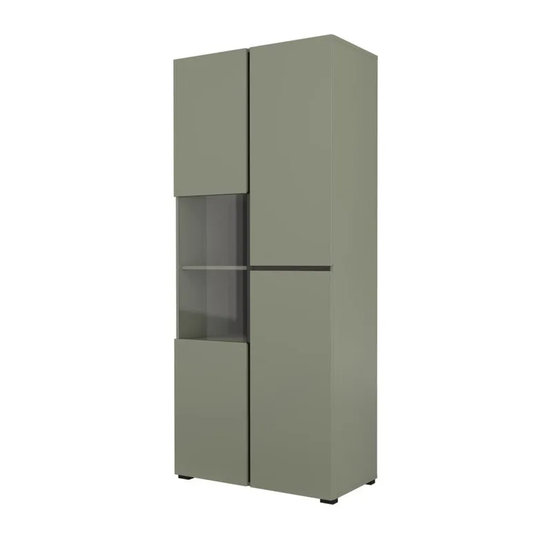 Vitrineskap Kors 3 dører, Grønn - Svart