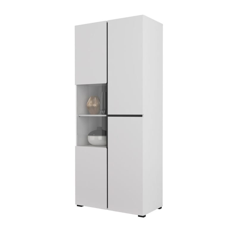 Vitrineskap Kors 3 dører - Hvit - Svart - Oppbevaring - Skap - Vitrineskap