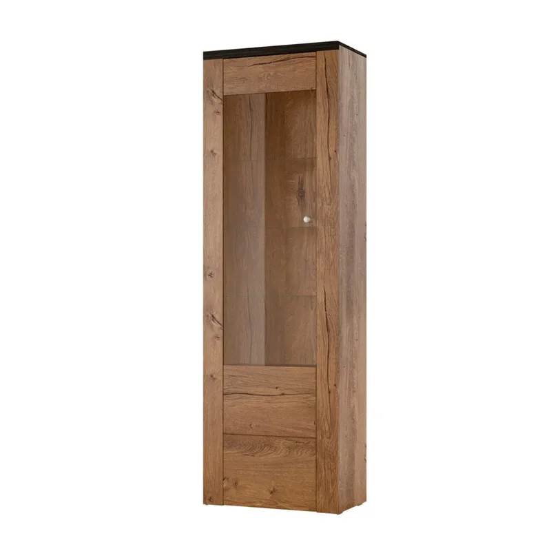 Vitrineskap Larona 1 dør, Lefkas eik, 206 cm