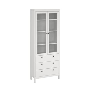 Vitrineskap Madrid med 2 glassdører 3 skuffer 78x199 cm - Oppbevaring - Skap - Vitrineskap