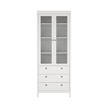 Vitrineskap Madrid med 2 glassdører 3 skuffer 78x199 cm - Oppbevaring - Skap - Vitrineskap