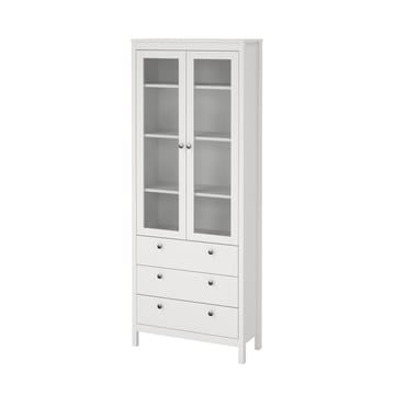 Vitrineskap Madrid med 2 glassdører 3 skuffer 78x199 cm - Oppbevaring - Skap - Vitrineskap