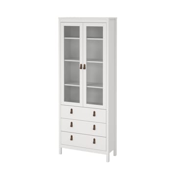 Vitrineskap Madrid med 2 glassdører 3 skuffer 78x199 cm - Oppbevaring - Skap - Vitrineskap