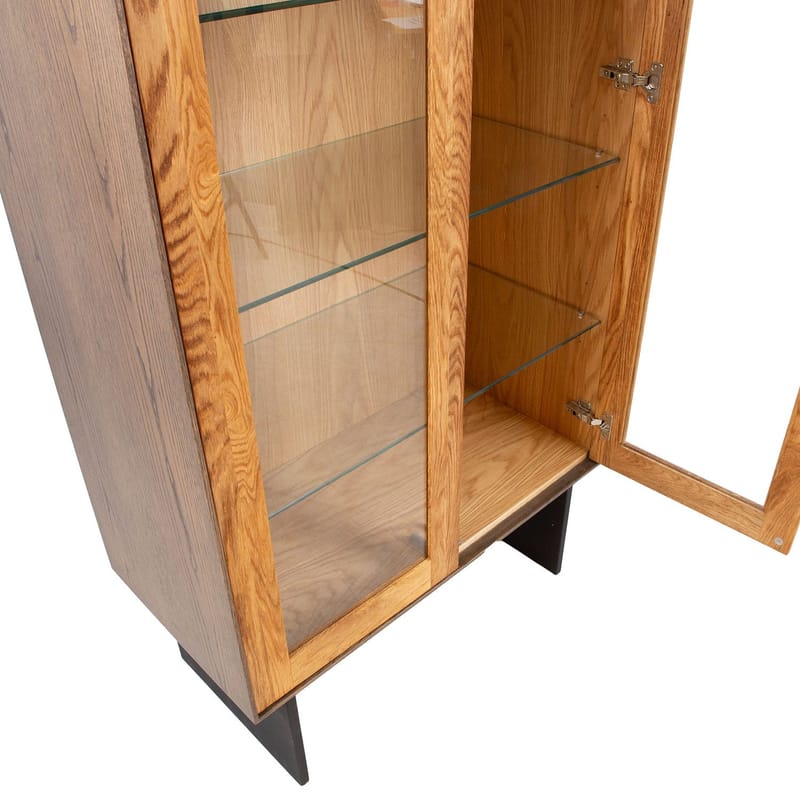 Vitrineskap Teron 90x45x160 cm - Brun - Oppbevaring - Skap - Vitrineskap