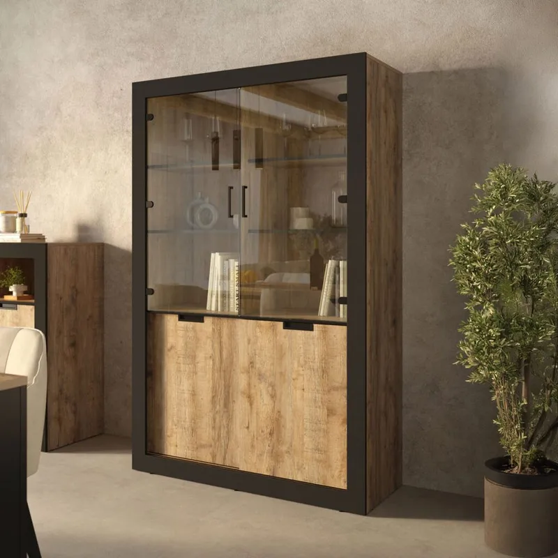 Vitrineskap Tudor 4 dører - Oppbevaring - Skap - Vitrineskap