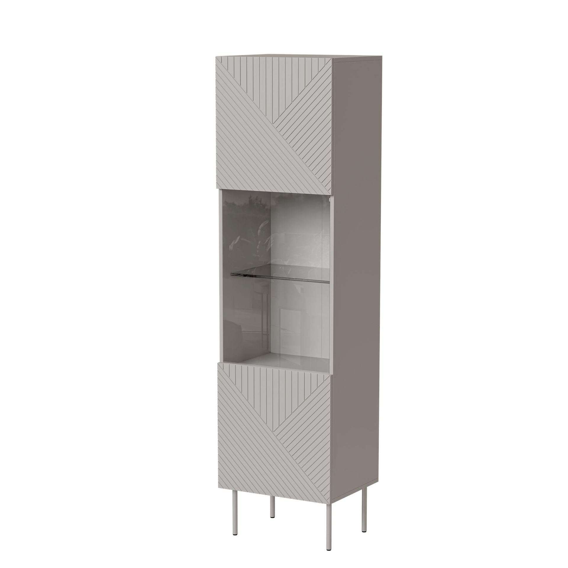 vitrineskap Vitrineskap ART DECO beige -