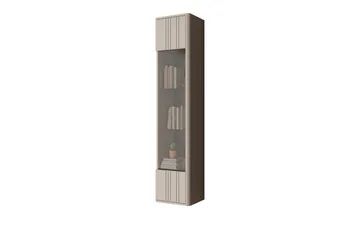 Zalricus Vitrinskåp 36x164 cm - Beige - Oppbevaring - Skap - Vitrineskap