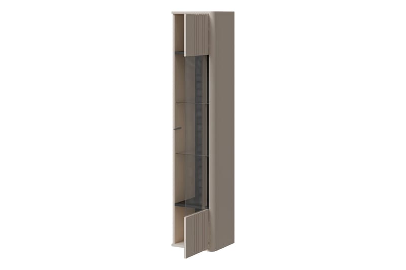 Zalricus Vitrinskåp 36x164 cm - Beige - Oppbevaring - Skap - Vitrineskap
