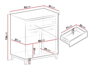 Zeylor Skjenk 92 cm - Oppbevaring - Skap - Oppbevaringsskap