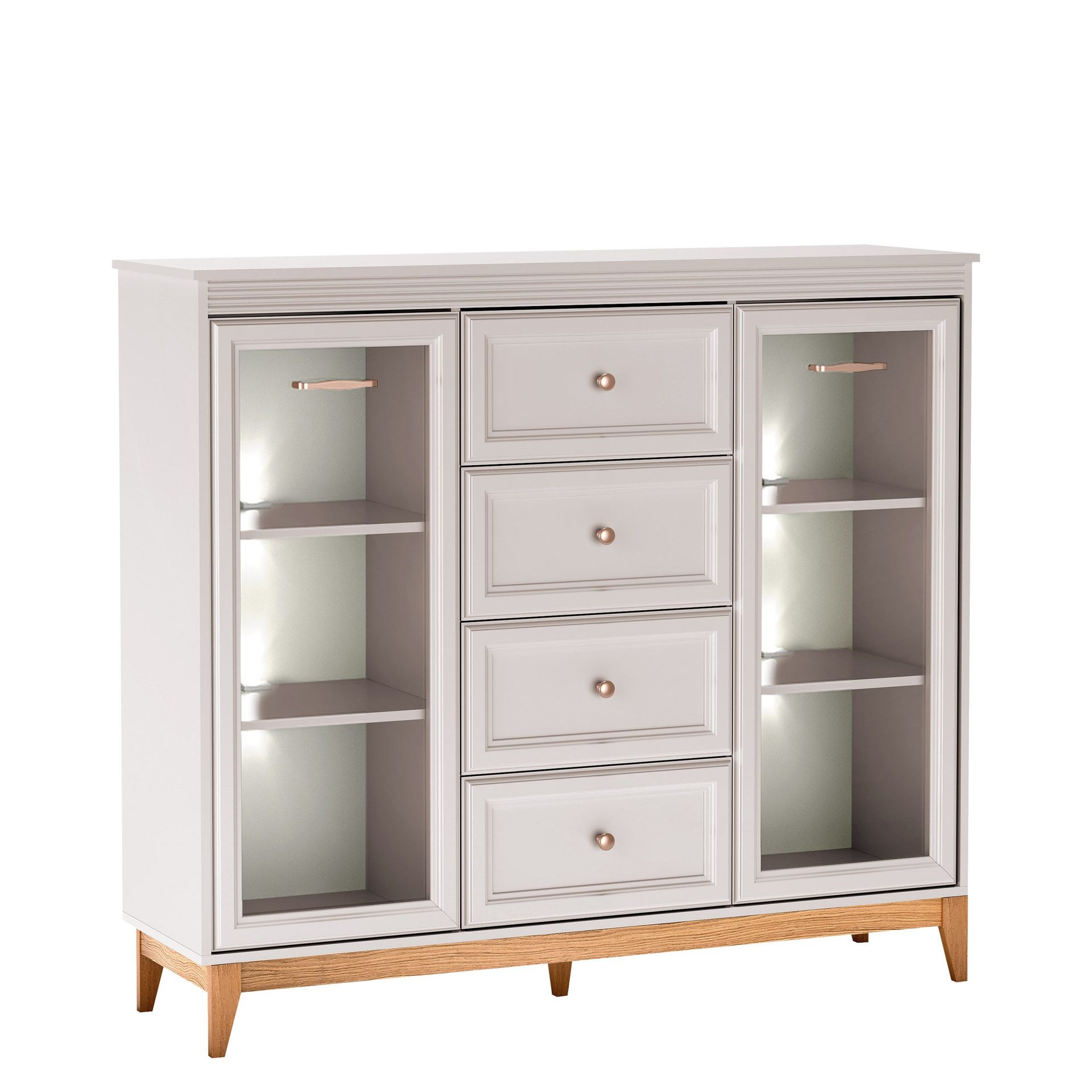 Zeylor Vitrineskap 142 cm med Belysning -