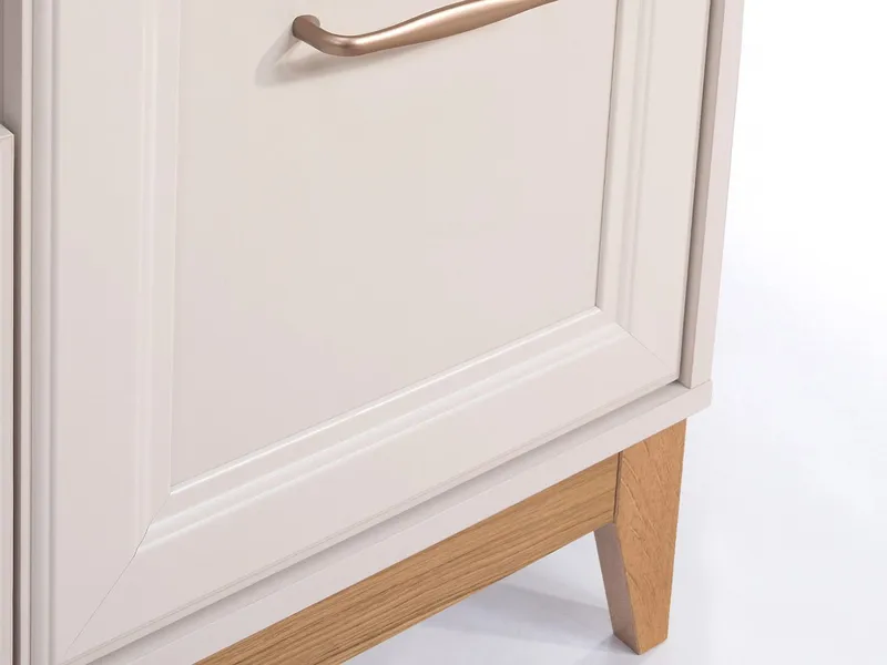 Zeylor Vitrineskap 55 cm i Tre og Glass med Oppbevaring - Offwhite - Oppbevaring - Skap - Vitrineskap