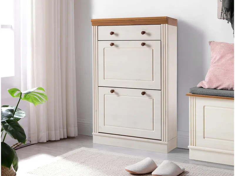 Anita Skostativ 80x105 cm, Hvit/Honning