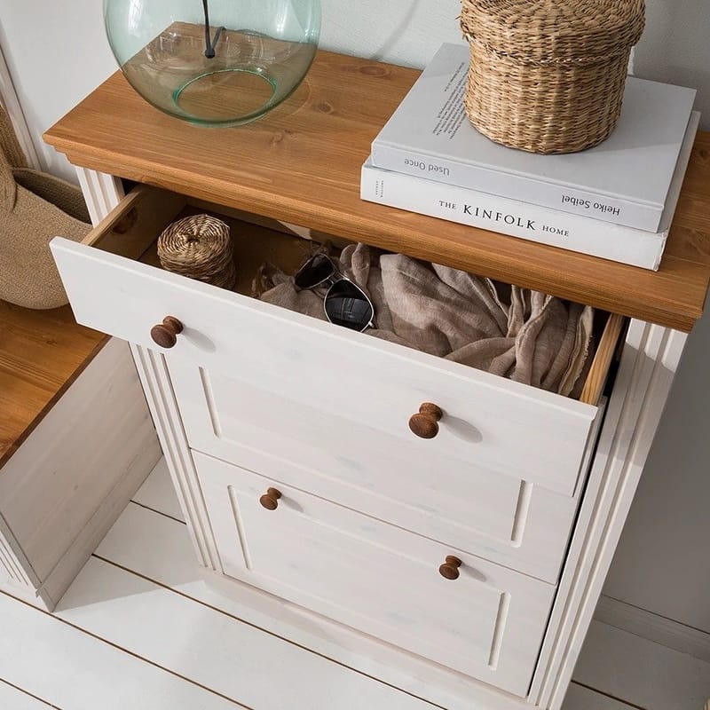 Anita Skostativ 80x105 cm - Hvit/Honning - Oppbevaring - Skooppbevaring