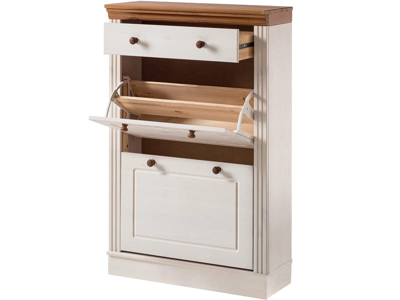 Anita Skostativ 80x105 cm - Hvit/Honning - Oppbevaring - Skooppbevaring