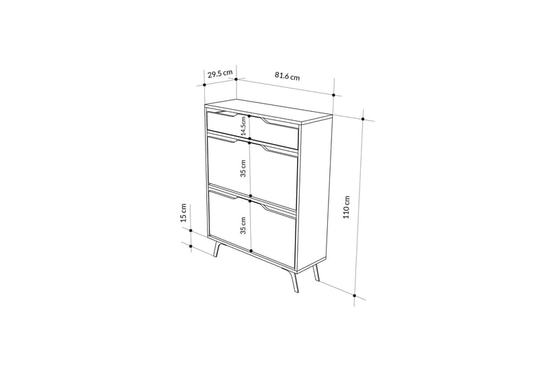 Astat Skoskap 81,6 cm - Brun - Oppbevaring - Skooppbevaring - Skoskap