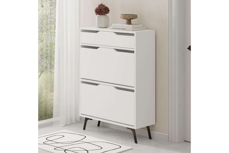 Astat Skoskap 81,6 cm - Hvit - Oppbevaring - Skooppbevaring - Skoskap