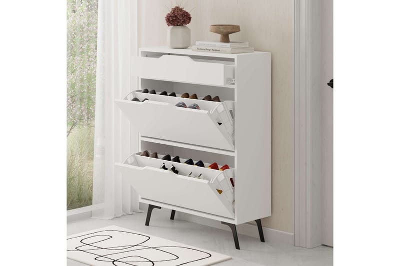 Astat Skoskap 81,6 cm - Hvit - Oppbevaring - Skooppbevaring - Skoskap