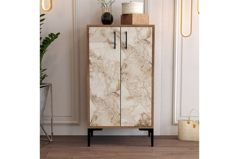 Babice Skoskap 35x60 cm - Valnøtt/Hvit - Oppbevaring - Skooppbevaring - Skoskap