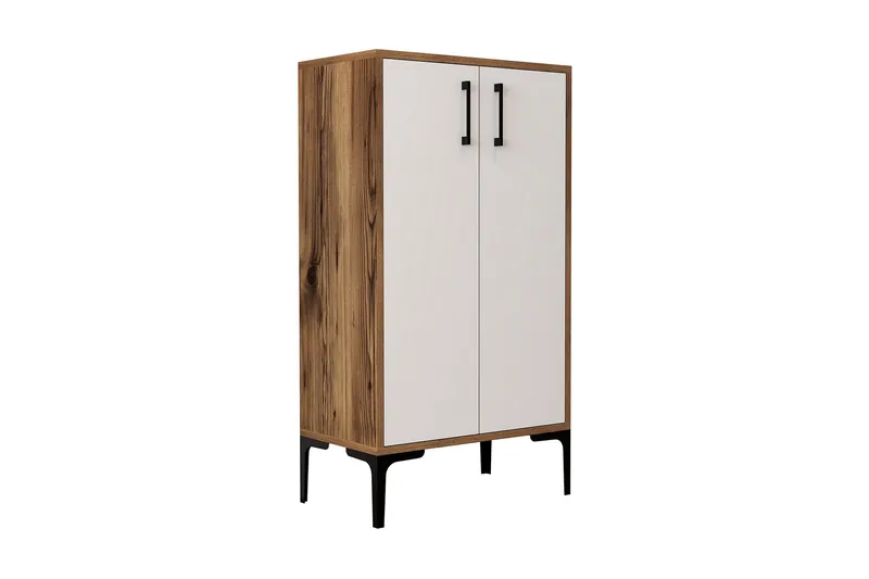 Babice Skoskap 35x60 cm - Valnøtt/Hvit - Oppbevaring - Skooppbevaring - Skoskap