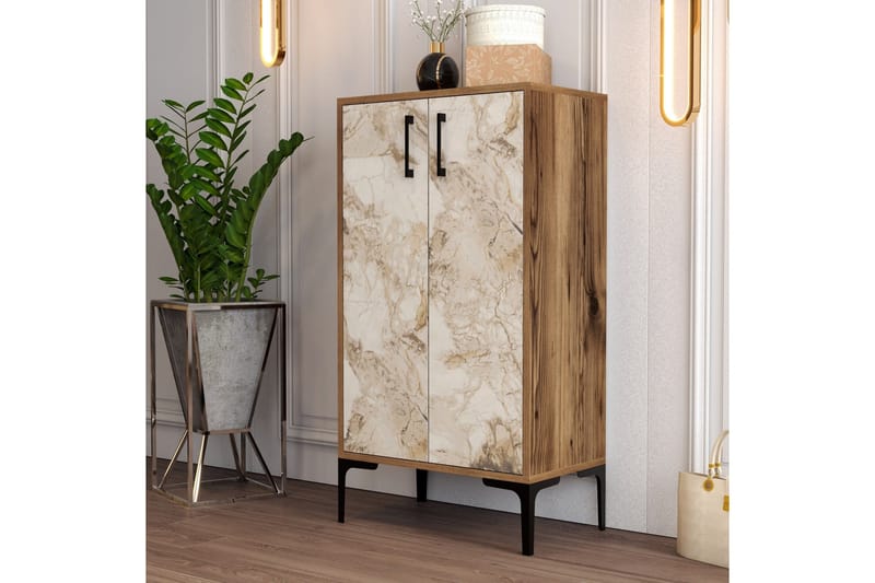 Babice Skoskap 35x60 cm - Valnøtt/Hvit - Oppbevaring - Skooppbevaring - Skoskap