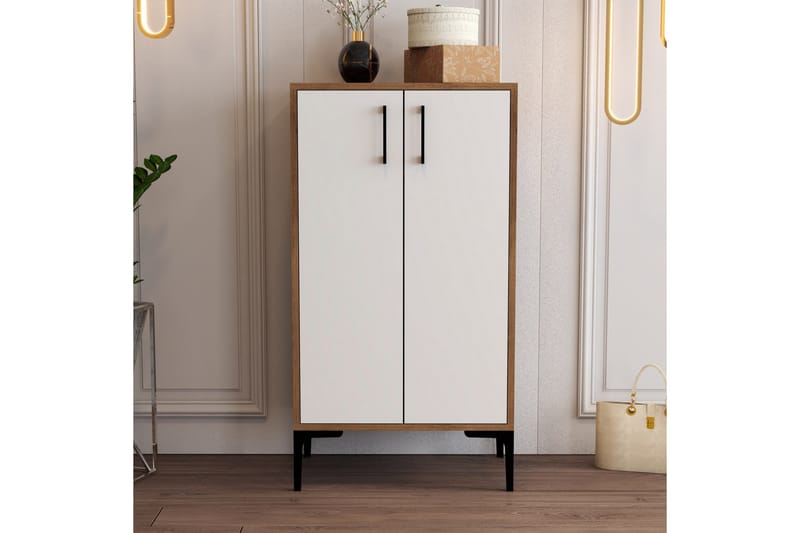 Babice Skoskap 35x60 cm - Valnøtt/Hvit - Oppbevaring - Skooppbevaring - Skoskap