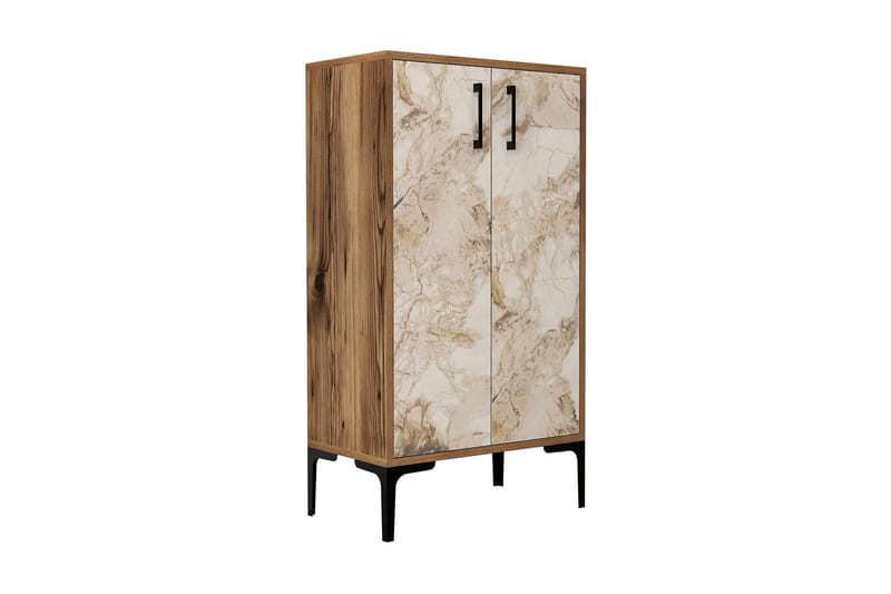 Babice Skoskap 35x60 cm, Valnøtt/Hvit