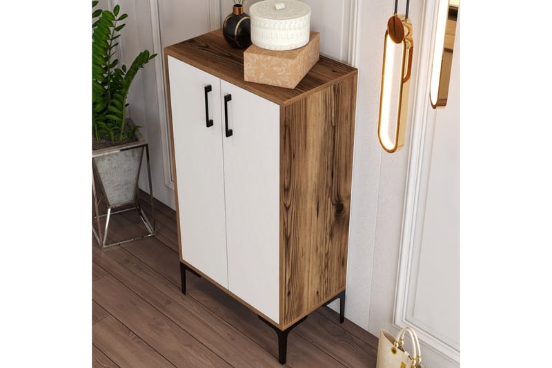 Babice Skoskap 35x60 cm - Valnøtt/Hvit - Oppbevaring - Skooppbevaring - Skoskap