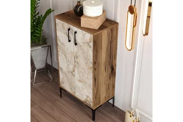 Babice Skoskap 35x60 cm - Valnøtt/Hvit - Oppbevaring - Skooppbevaring