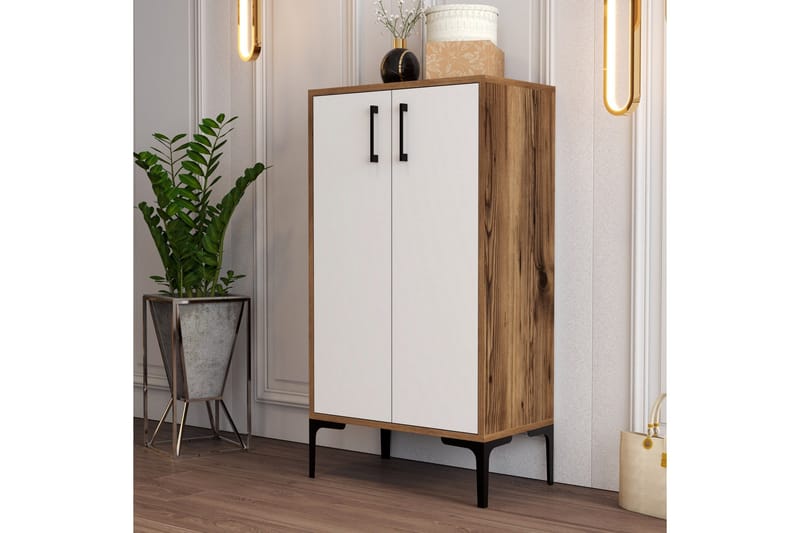 Babice Skoskap 35x60 cm - Valnøtt/Hvit - Oppbevaring - Skooppbevaring - Skoskap