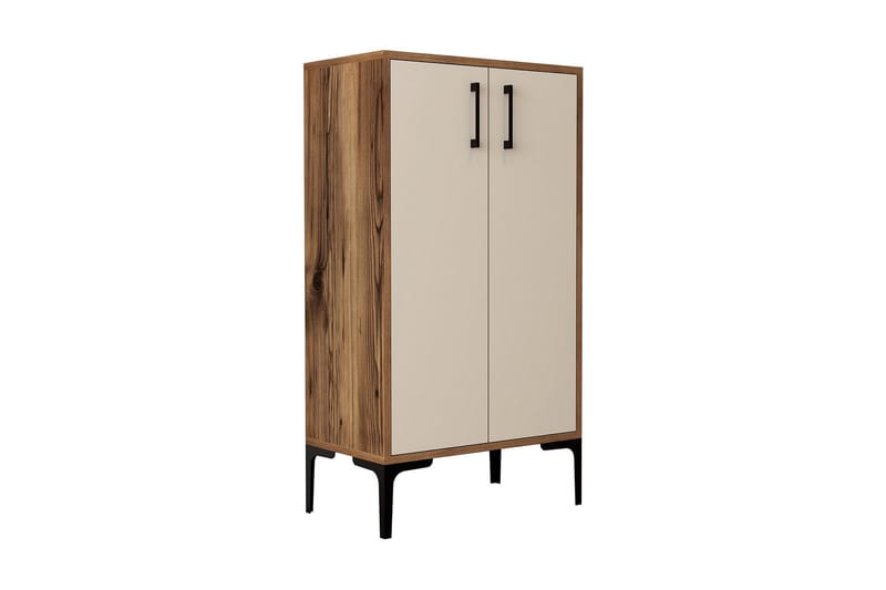 Babice Skoskap 35x60 cm - Valnøtt/KremHvit - Oppbevaring - Skooppbevaring - Skoskap