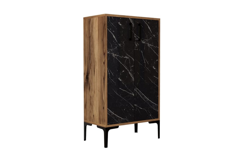Babice Skoskap 35x60 cm - Valnøtt/Svart - Oppbevaring - Skooppbevaring - Skoskap