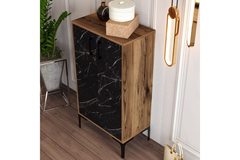 Babice Skoskap 35x60 cm - Valnøtt/Svart - Oppbevaring - Skooppbevaring - Skoskap