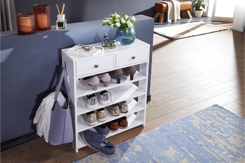 Basnaw Skoskap 60x24 cm - Hvit - Oppbevaring - Skooppbevaring - Skoskap