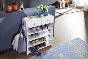 Basnaw Skoskap 60x24 cm - Hvit - Oppbevaring - Skooppbevaring