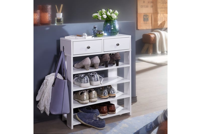 Basnaw Skoskap 60x24 cm - Hvit - Oppbevaring - Skooppbevaring - Skoskap