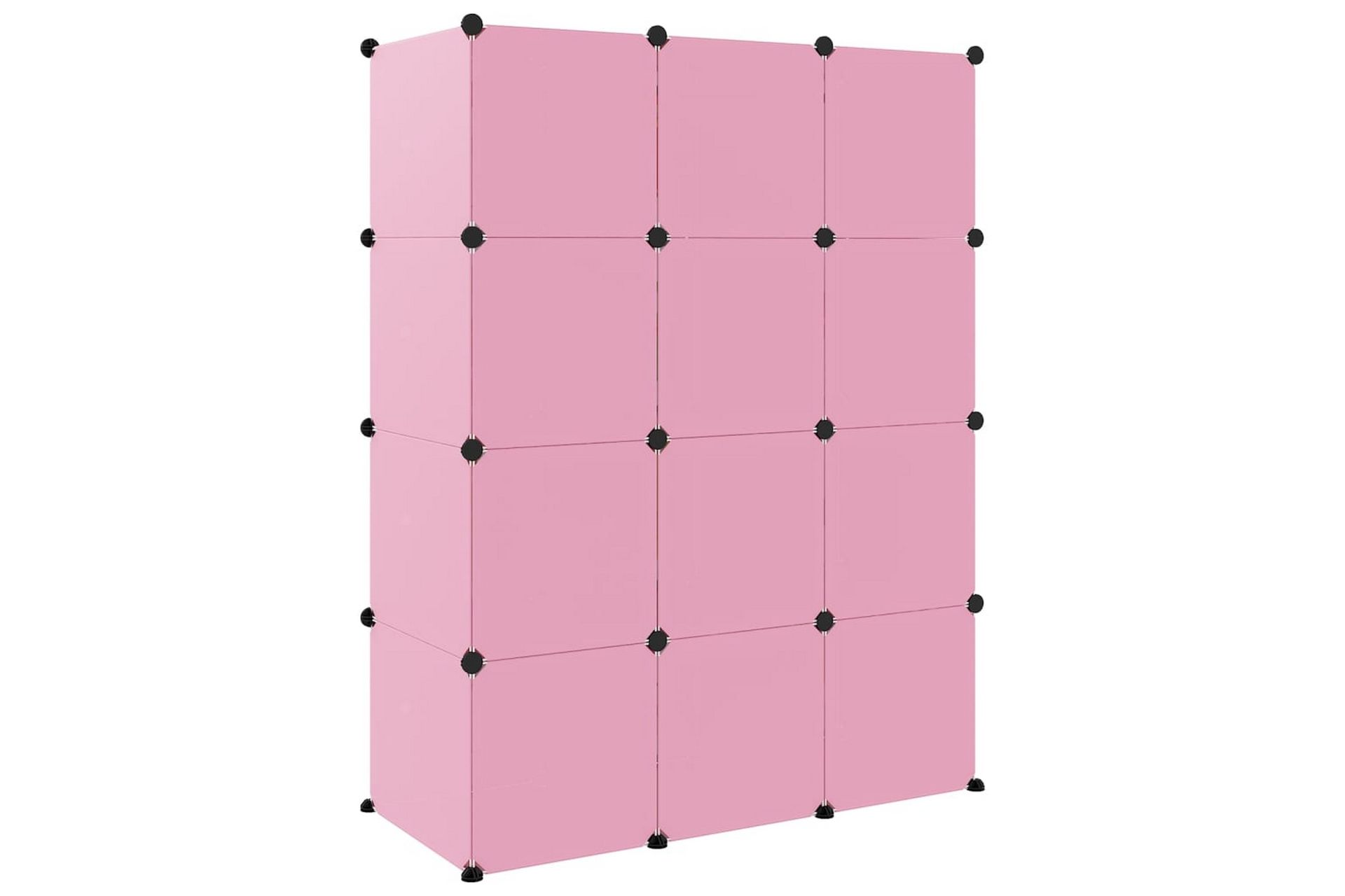 beBasic Oppbevaringshylle med 12 kuber rosa PP - Rosa - Oppbevaring - Skooppbevaring
