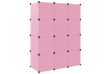beBasic Oppbevaringshylle med 12 kuber rosa PP - Rosa - Oppbevaring - Skooppbevaring