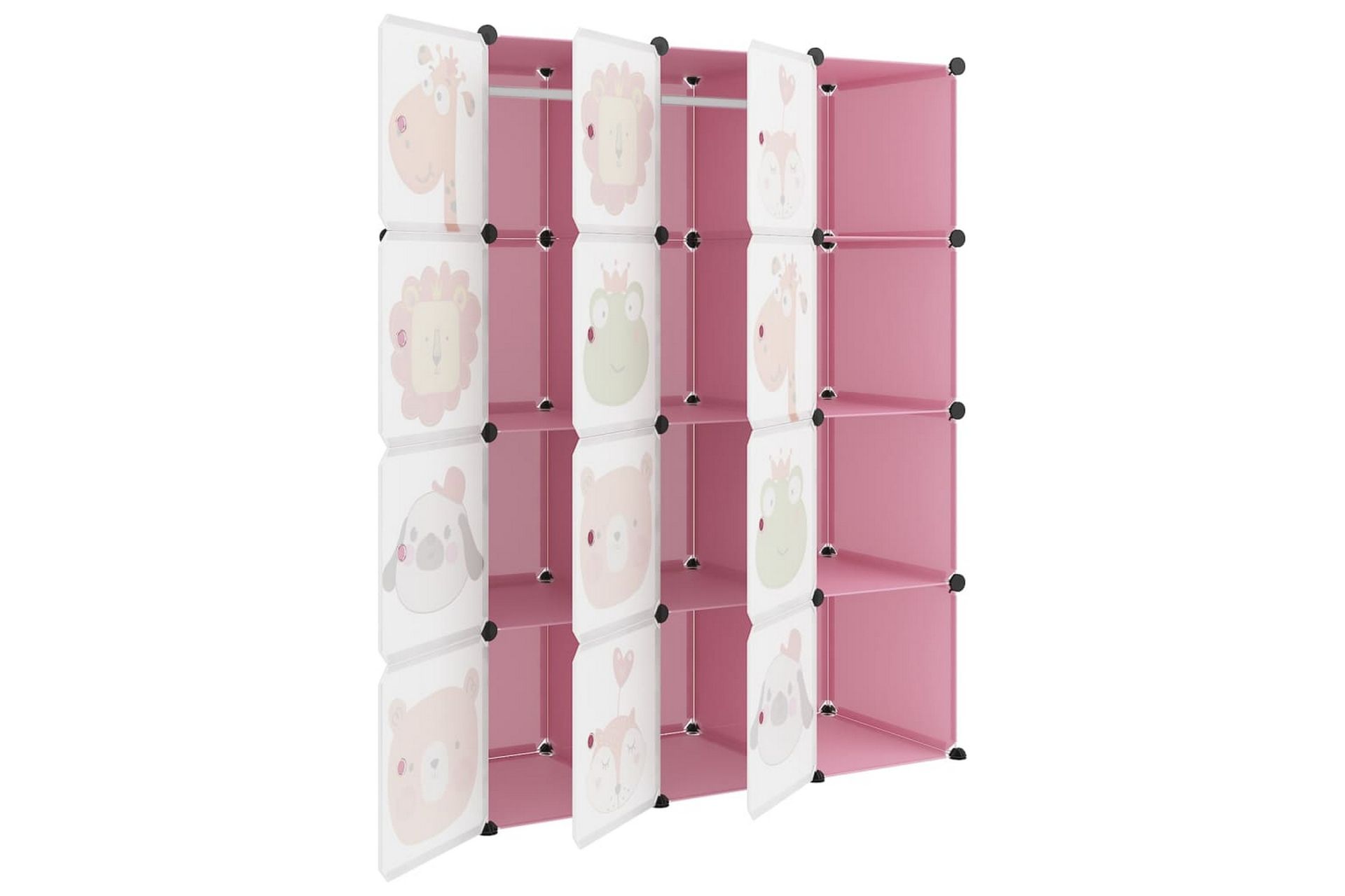 beBasic Oppbevaringshylle med 12 kuber rosa PP - Rosa - Oppbevaring - Skooppbevaring