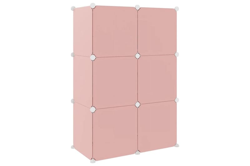 beBasic Oppbevaringshylle med 6 kuber rosa PP - Rosa - Oppbevaring - Skooppbevaring