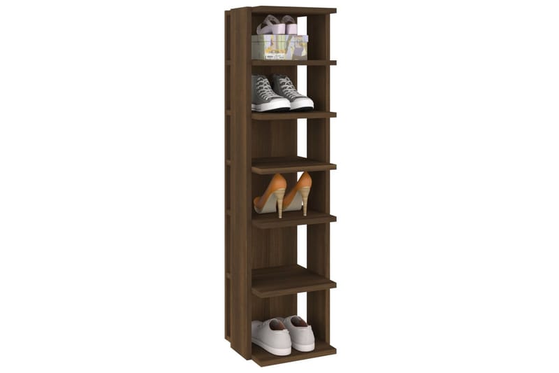 beBasic Skohylle brun eik 25x27x102 cm konstruert tre - Brun - Oppbevaring - Skooppbevaring