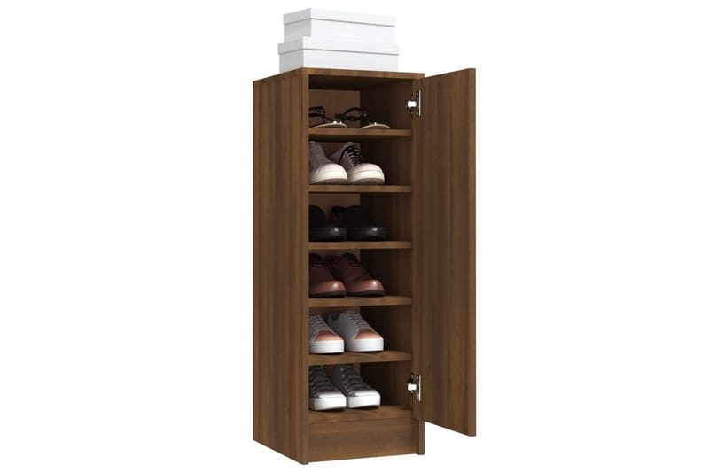 beBasic Skohylle brun eik 32x35x92 cm konstruert tre - Brun - Oppbevaring - Skooppbevaring