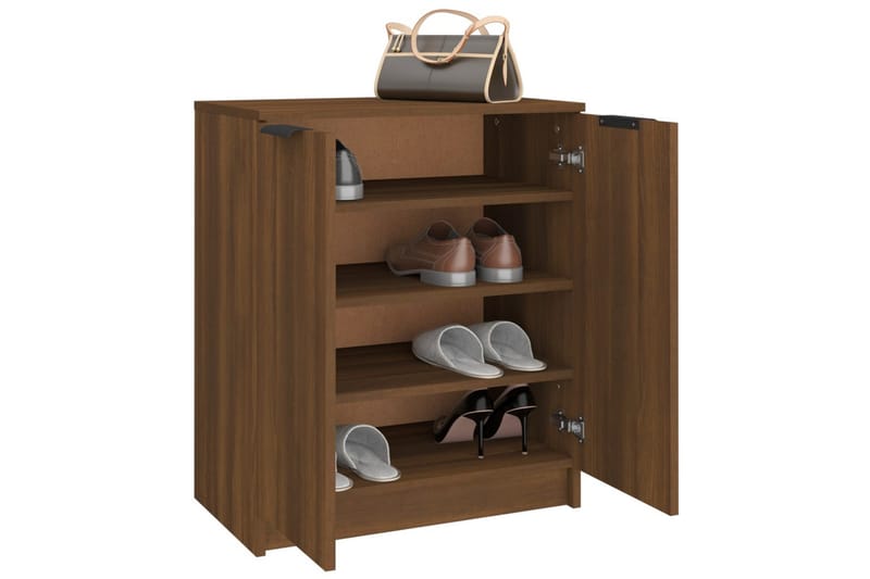beBasic Skohylle brun eik 59x35x70 cm konstruert tre - Brun - Oppbevaring - Skooppbevaring