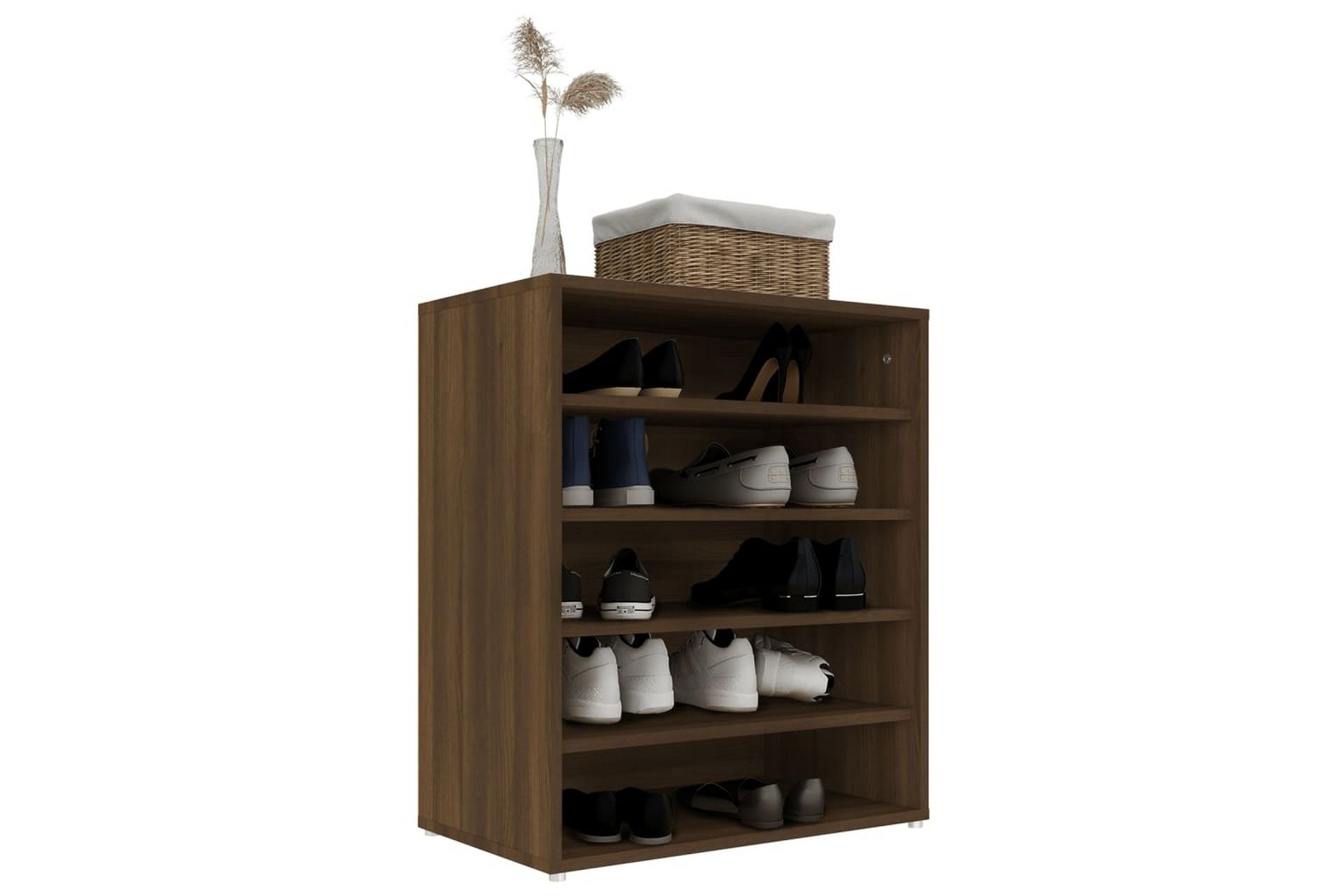 beBasic Skohylle brun eik 60x35x70 cm konstruert tre - Brun - Oppbevaring - Skooppbevaring