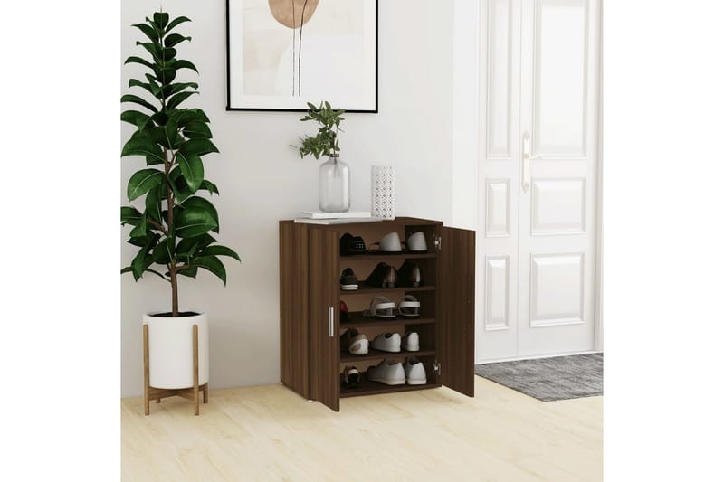 beBasic Skohylle brun eik 60x35x70 cm konstruert tre - Brun - Oppbevaring - Skooppbevaring