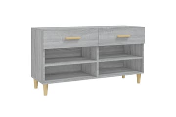beBasic Skohylle grå sonoma 102x35x55 cm konstruert tre - GrÃ¥ - Oppbevaring - Skooppbevaring