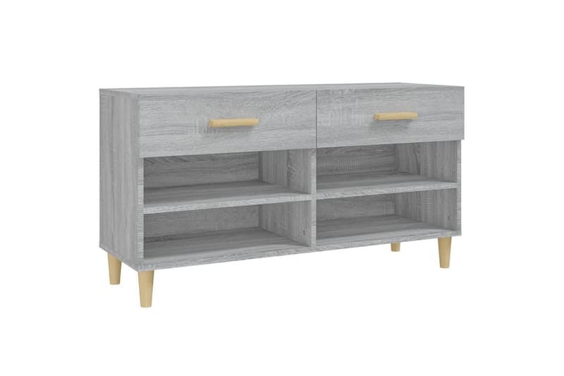 beBasic Skohylle grå sonoma 102x35x55 cm konstruert tre - GrÃ¥ - Oppbevaring - Skooppbevaring