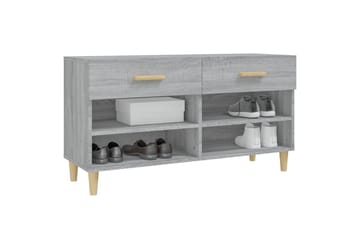 beBasic Skohylle grå sonoma 102x35x55 cm konstruert tre - GrÃ¥ - Oppbevaring - Skooppbevaring